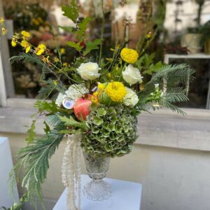 Bouquet graphique avec vase